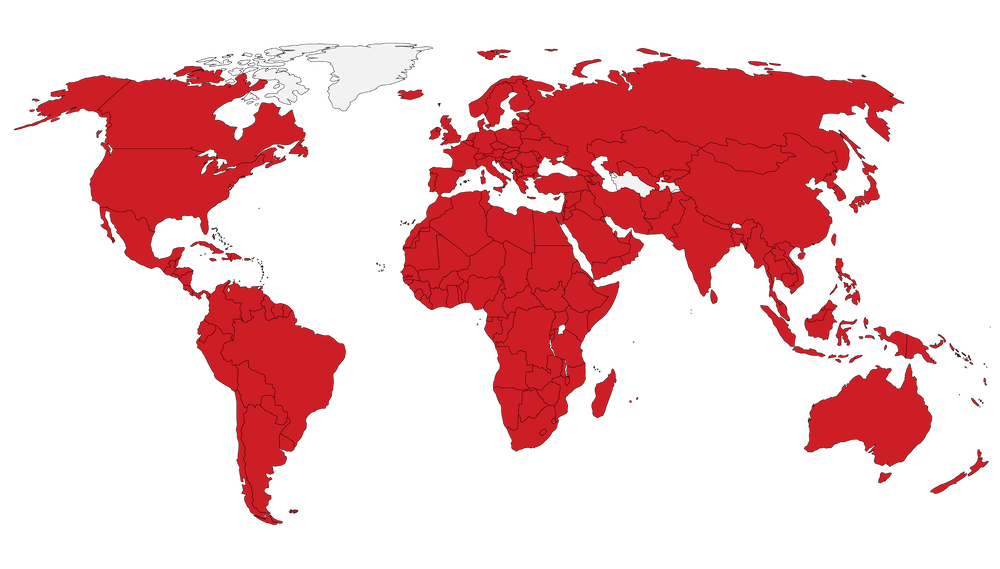 Карта признания тайваня